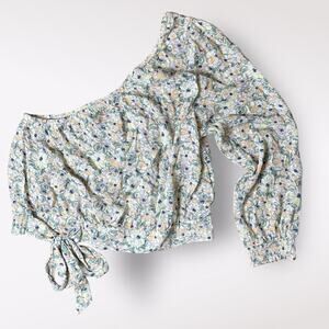 American Eagle‎ Floral print One Shoulder Crop Top NWT Size L